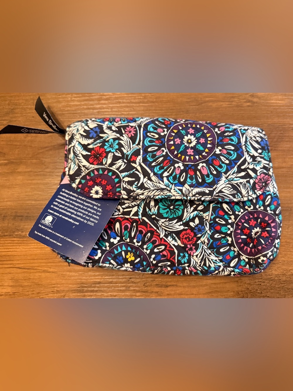 Vera Bradley mirror/cosmetic brush case stained glass medallion NWT